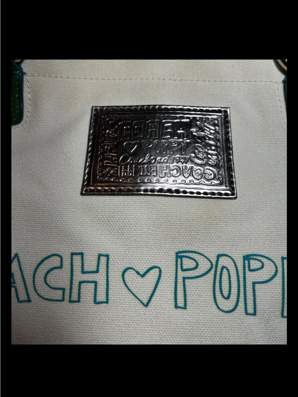 Coach Poppy-Chan “MINTY” Canvas Glam Tote, LIMITED EDITION 2009 Style: (14717)